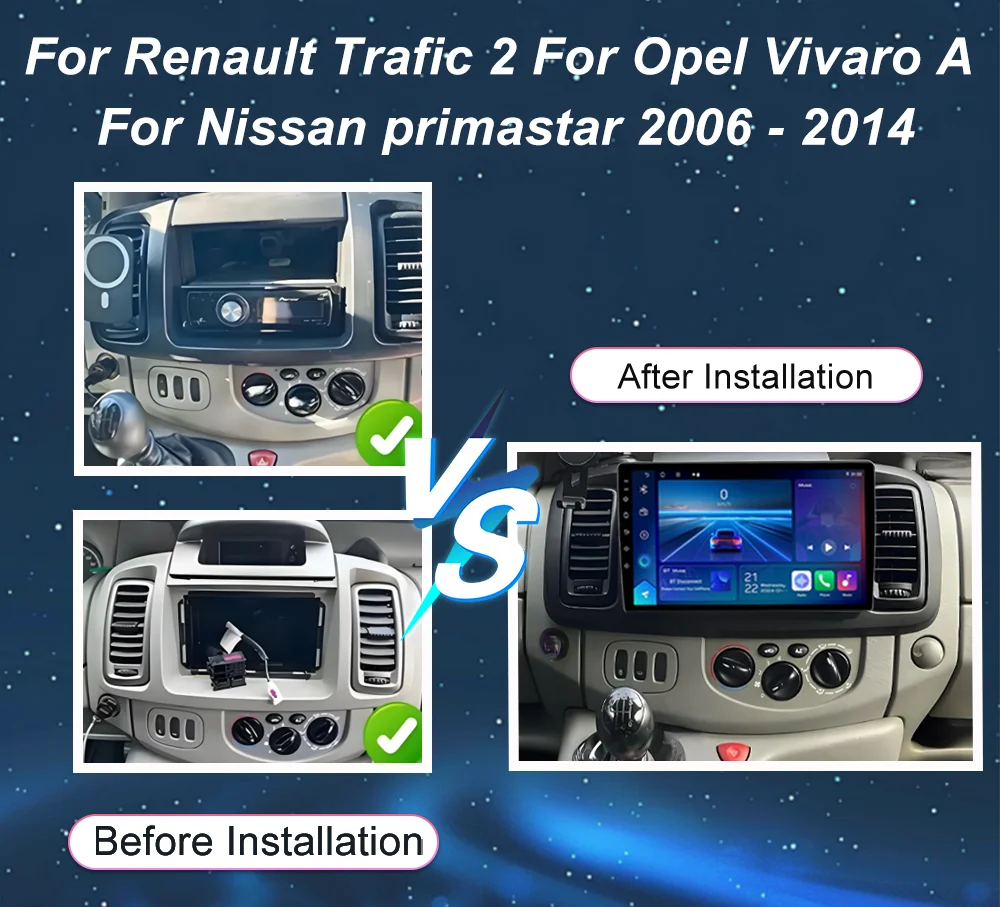 Android Car Radio For Renault Trafic 2 For Opel Vivaro A For Nissan primastar 2006 - 2014 Navigation GPS Carplay Android Auto 4G