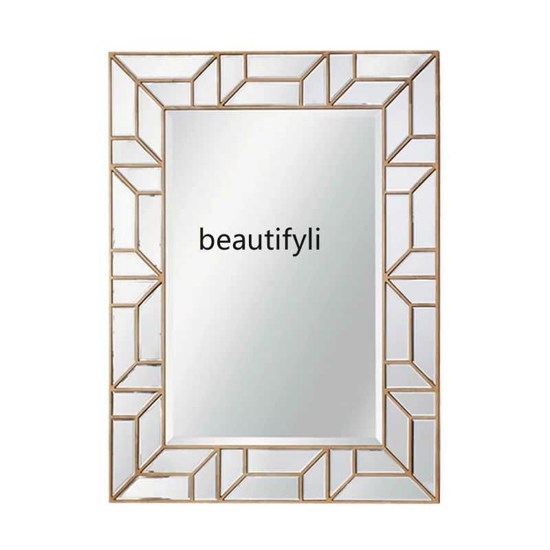 Light Luxury Makeup Nordic Dressing Mirror Wall Hanging Bathroom Mirror Entrance Decoration Entrance Mirror