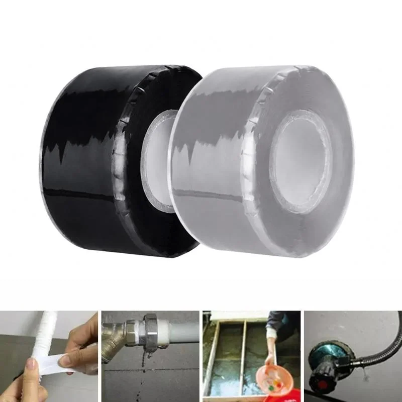 One Roll Self-Fusing Silicone Tape Waterproof Non-Adhesive 2.5cm X 1.5m For Pipe Leak Electrical InsulationLivable Decoration