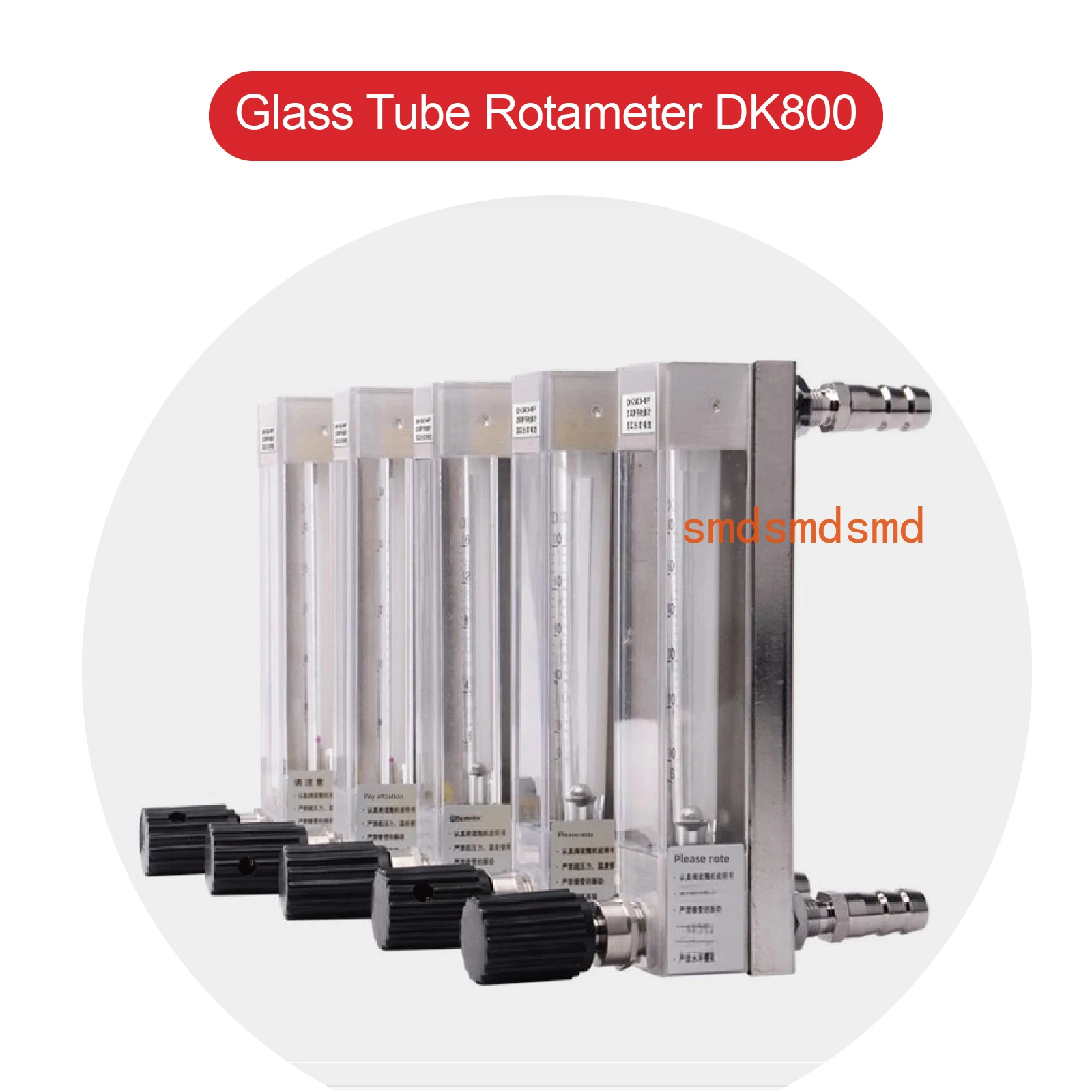 DK800-6 Water Flow Meter Glass Tube Rotameter Variable Area Flowmeter for Industrial Purified Water Chemical Liquid Flow Meter
