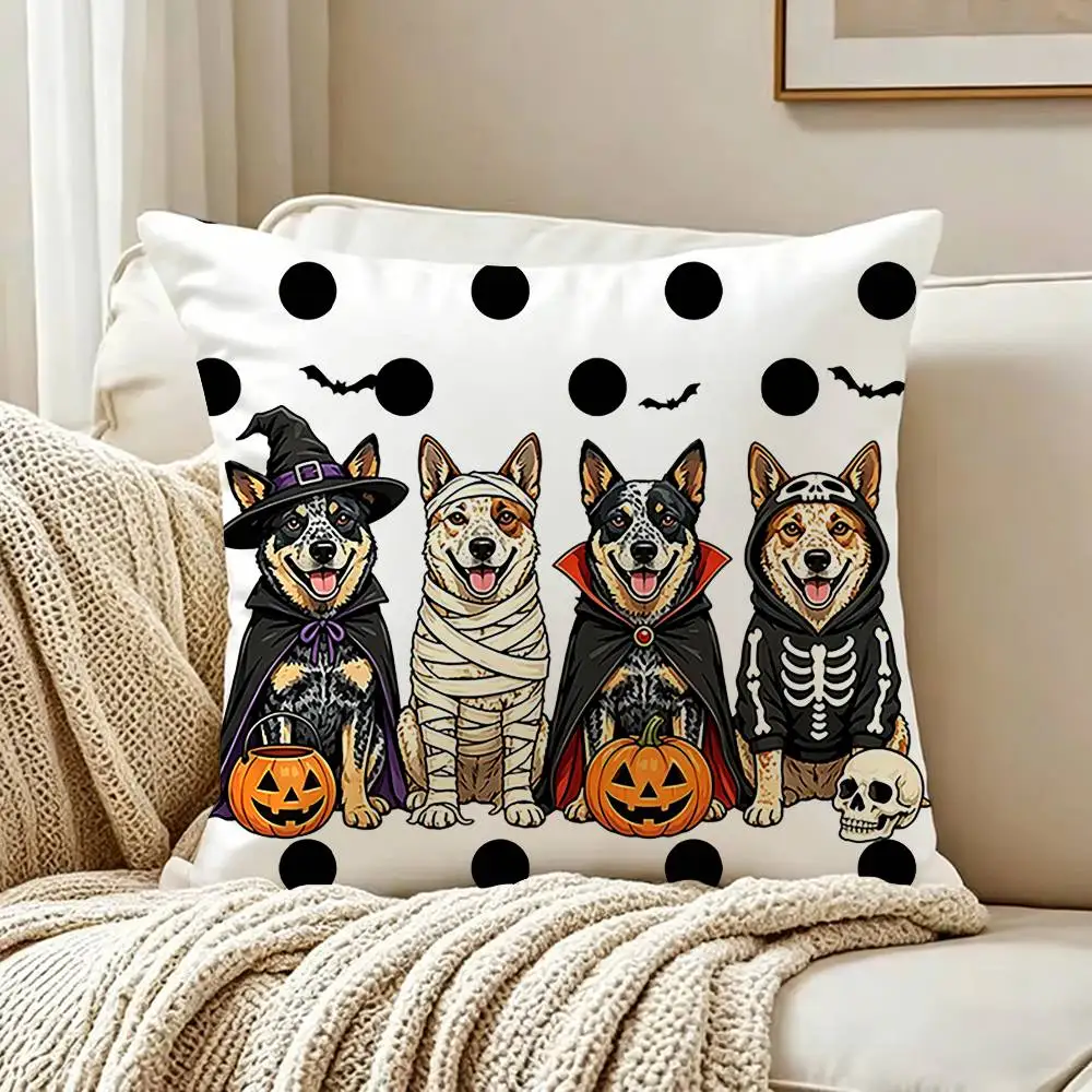 Halloween Spooky Pets Collection Pillow Cover Sofa Cushion Cover Home Room Decoration Children Gift