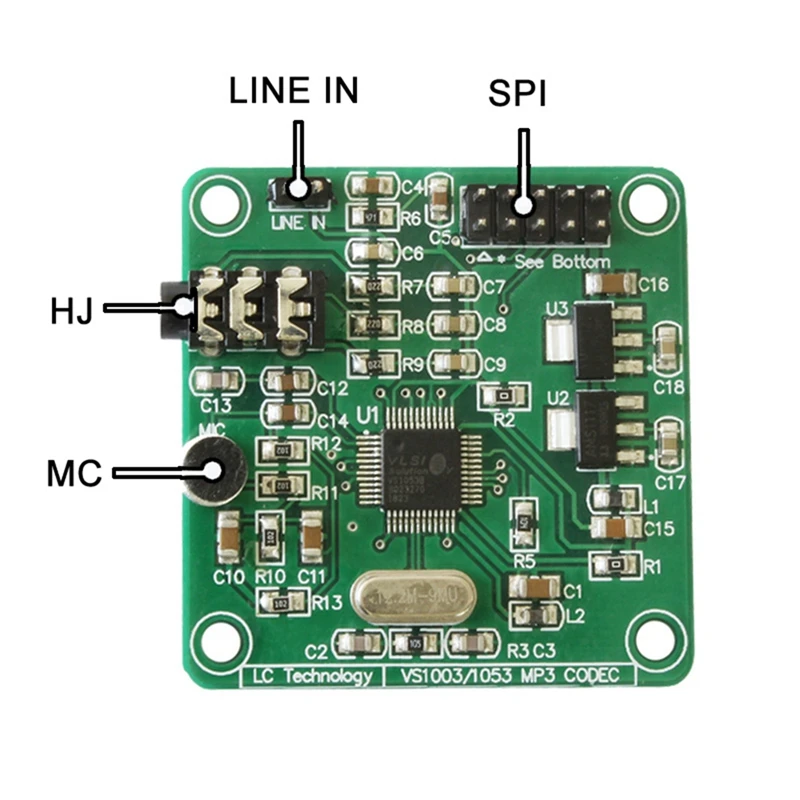 VS1053 Audio Decoding Module MP3 Player On-Board Spare Parts Recording Function VS1053 MP3 Audio Decoding Development Board