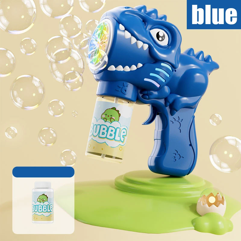 6-gaats dinosaurus bubble gun kinderen speelgoed bubbels machine automatische zeepblazer met licht zomer outdoor party games kinderen cadeau