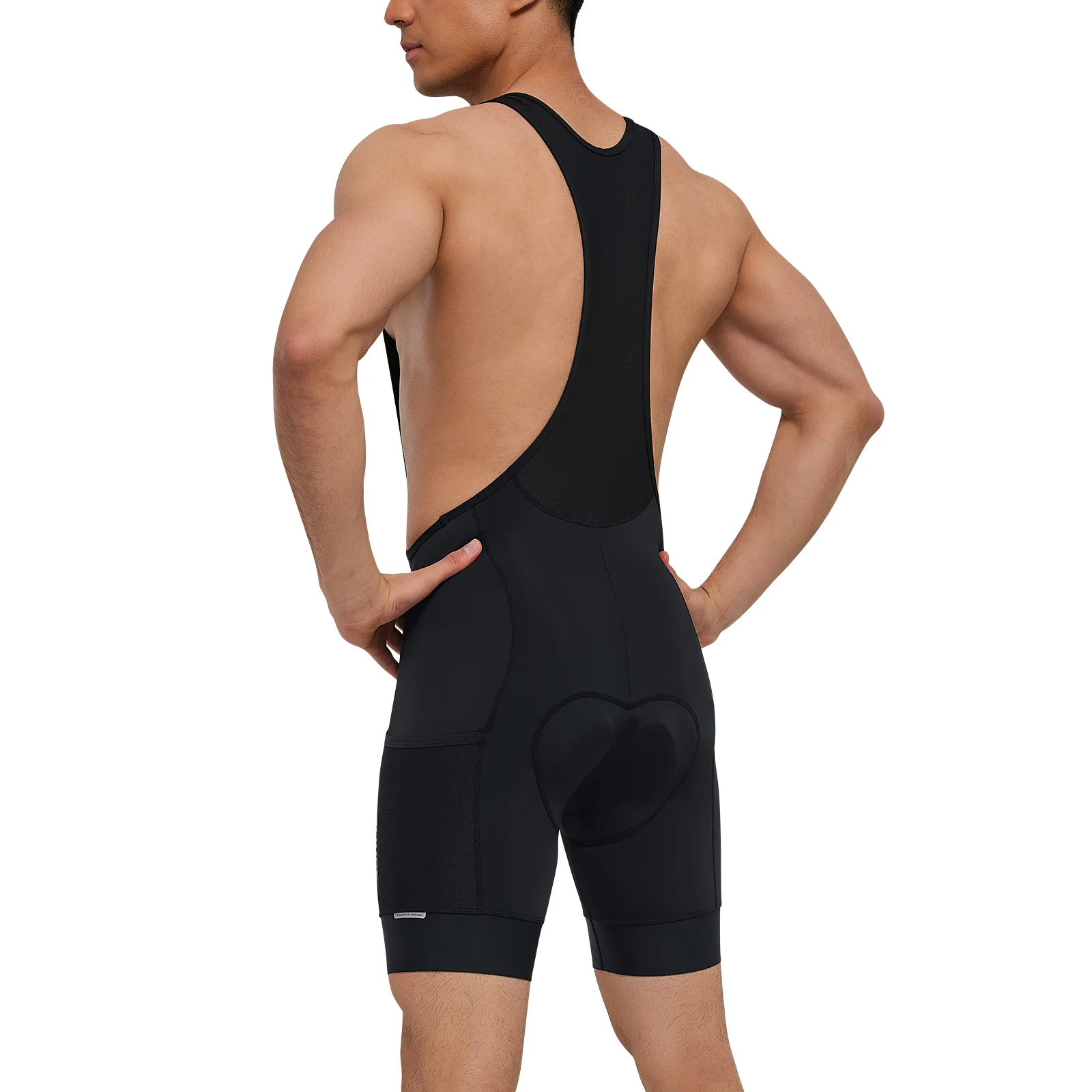 Santic Men Cycling Bib Shorts 4D Cushion Padding Cycling Bottom Bib Shorts Long Distance MTB Padded Shorts Tights Slim Fit