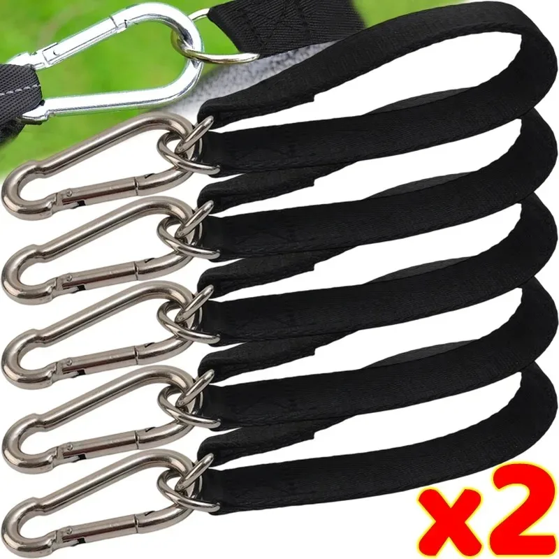 مجموعة أشرطة تعليق متأرجحة شديدة التحمل لأرجوحة الشجرة واليوجا وحقيبة الرمل واللياقة البدنية في الهواء الطلق مع حلقة تسلق بقفل آمن