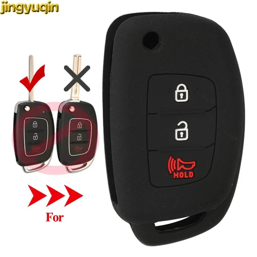 

Jingyuqin 15pcs Silicone Car Key Cover Case For Hyundai Elantra ix25 ix35 ix40 MISTRA Santa Solaris 2+1 Buttons