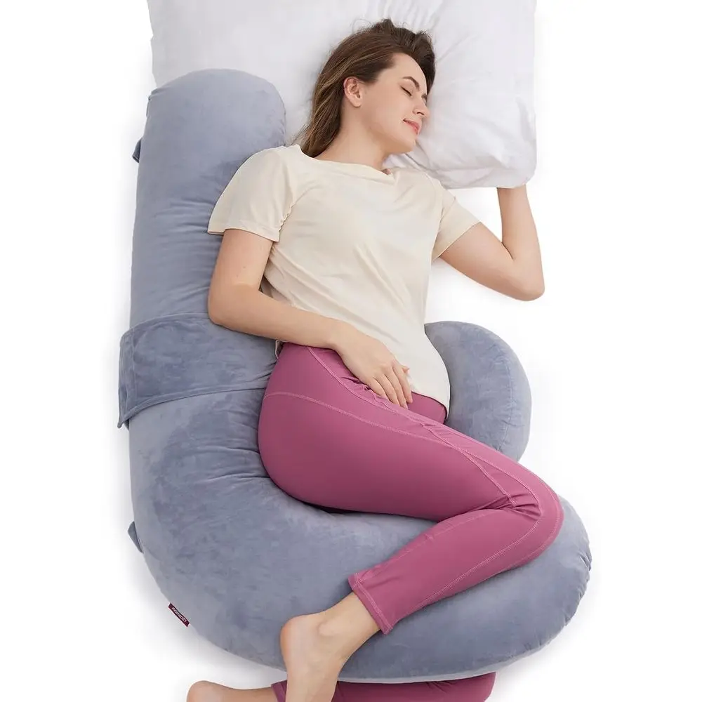 Original Shaped Adjustable Wedge Pillow | Full Body Support Maternity Pillow for Side Sleeping Pregnant Women, Suitable for All