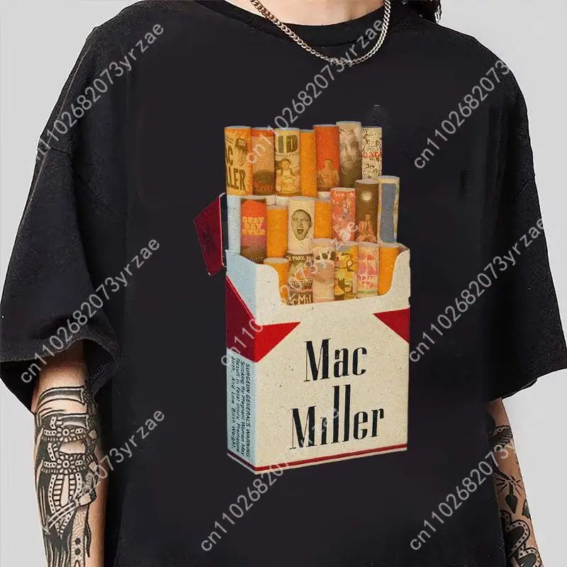 الرجعية التي شيرت ماك ميلر رجل امرأة عالية الجودة خمر تي شيرت القطن قصير الأكمام موضة تي شيرت لينة تنفس القمم