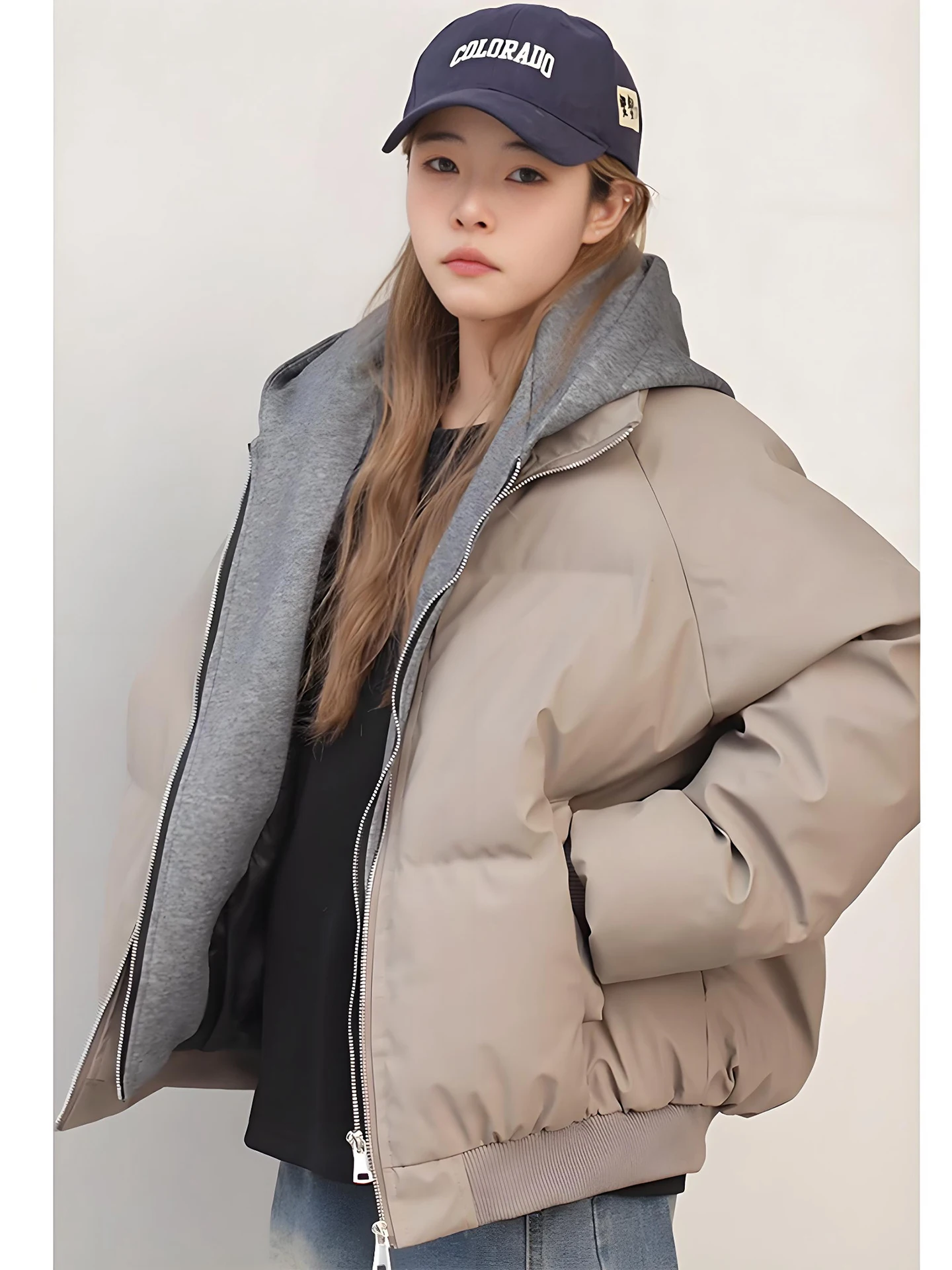 

Мужская зимняя куртка из искусственной кожи с капюшоном, утепленная хлопком, модная и стильная, на молнии, цветная