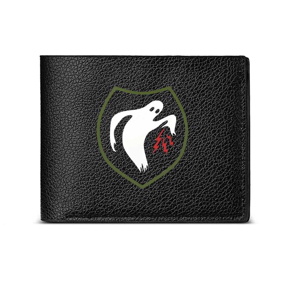 Ghost Emblem Shield Design Men's Wallet Card Holder Casual Business Fashion Print Style