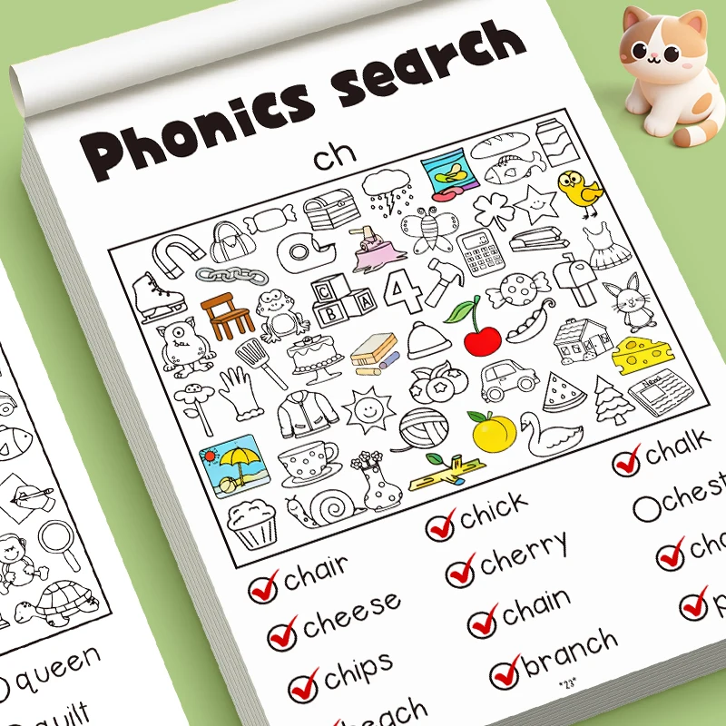 Libro di attività interattivo Quaderno di esercizi per corrispondenza e look dei colori Leggi e trovare fonetica Il libro da colorare con motivi corrispondenti