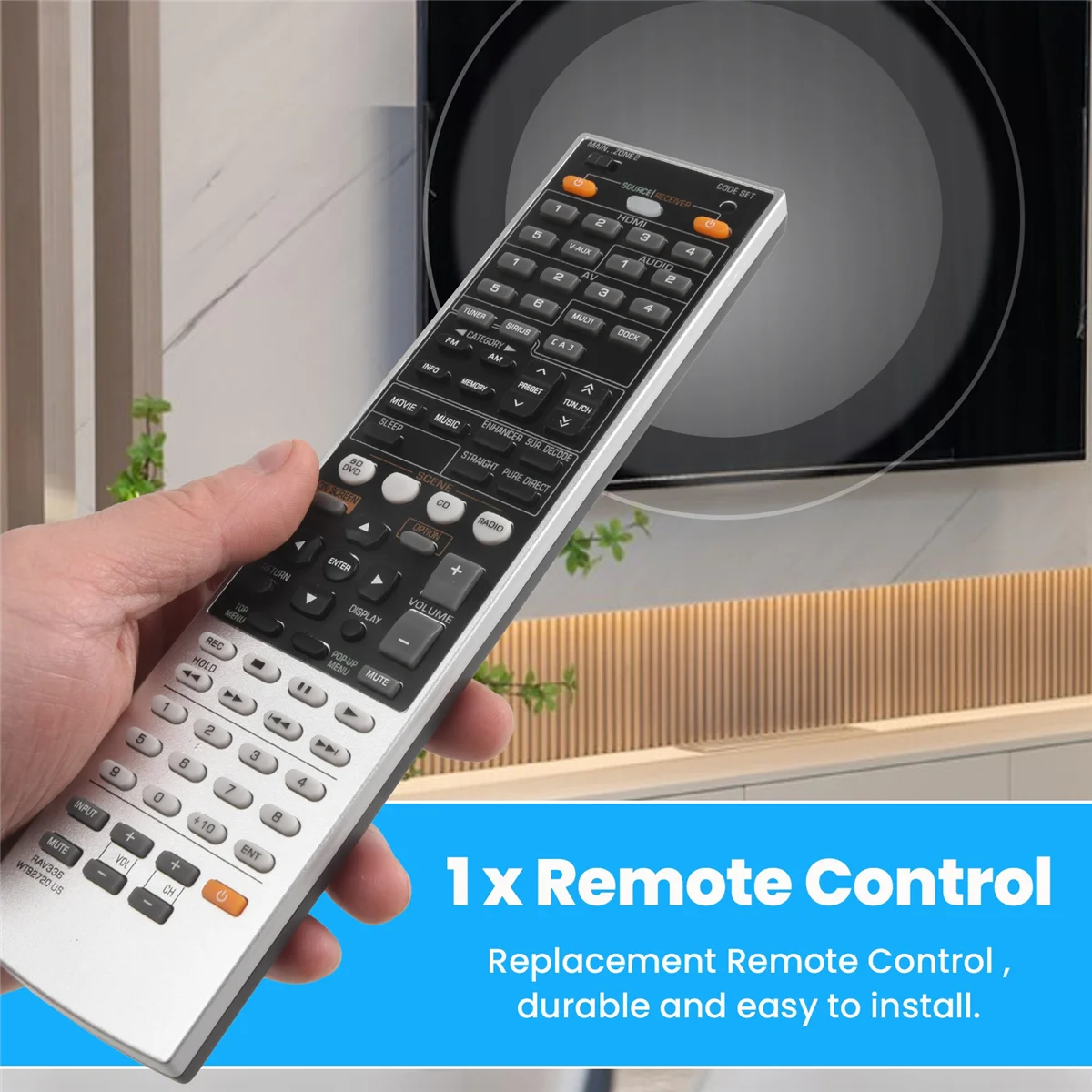 Y05A RAV336 WT92720US Zamiennik pilota do odbiornika AV RX-A700 RX-V667 RX-A700BL -6063 Sub Remote RAV337 RAV338