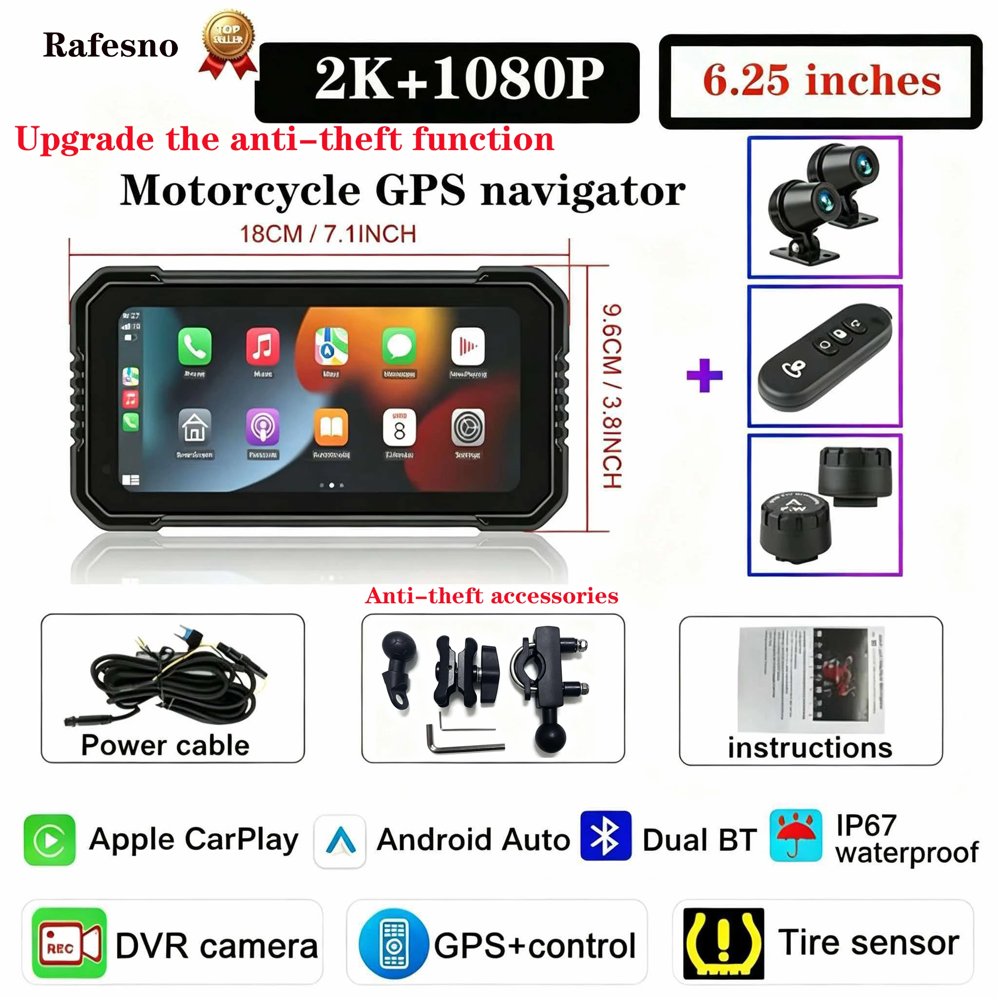 rafesno-625-7-81-pulgadas-ip67-impermeable-para-motocicleta-4k-dvr-gps-navegacion-inalambrica-carplay-android-auto-grabador-de-moto-monitor