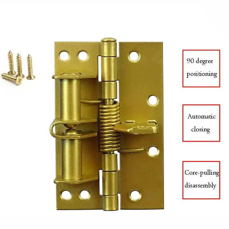 Self-Aligning Spring Hinge, 90 Degree Positioning Hinge, Automatic Closing Door, Multi-Function Screen Door, Wooden Door Hinge