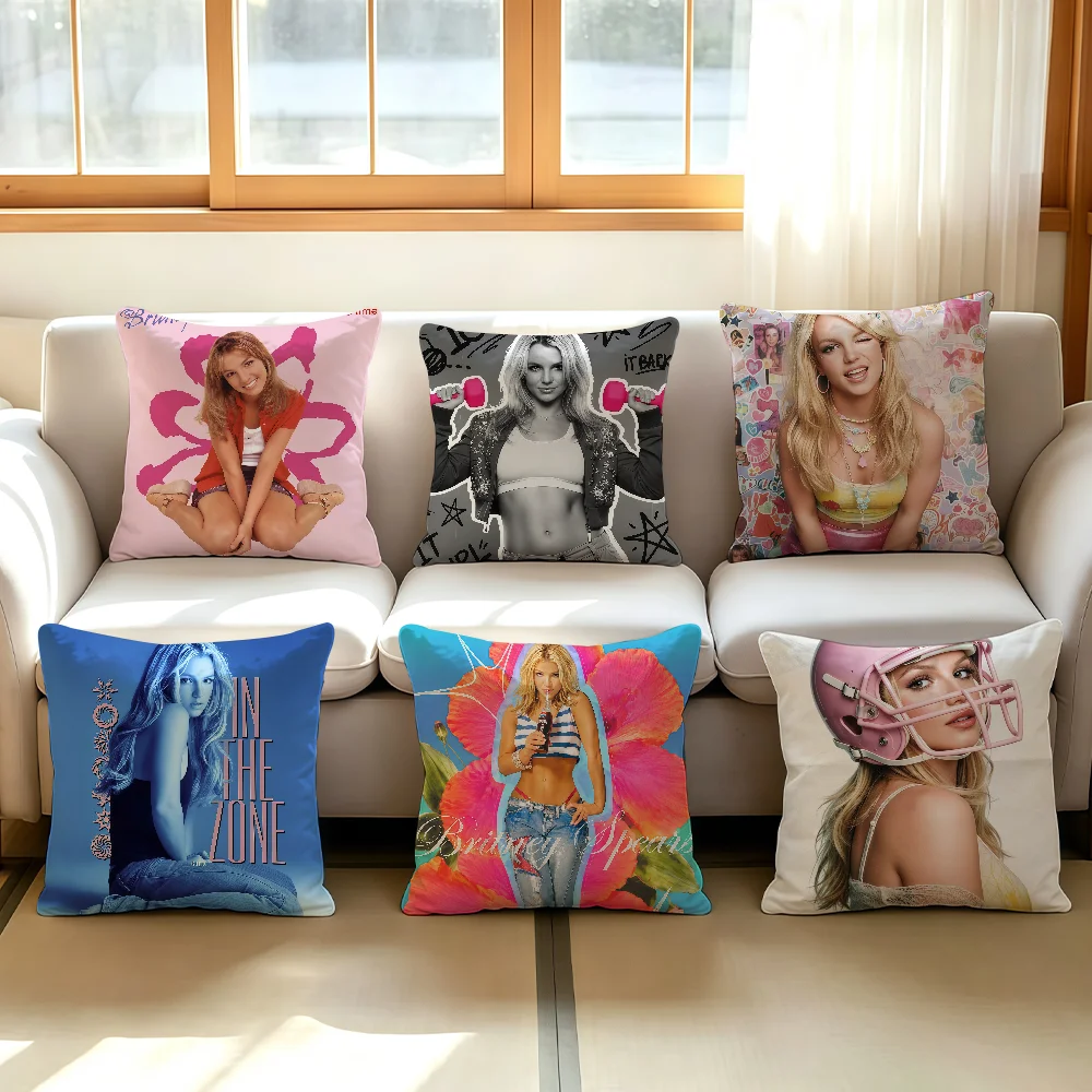 Singer B-Britney S-Spears cushion cover Comfortable Decorative For Bedroom Living room Dormitory Picnic and Holiday Decoration
