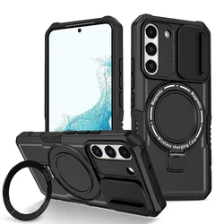 Shockproof Armor Phone Case For Samsung Galaxy S21 S22 S23 S24 S20 Note20 Plus Ultra FE Cover Magsafe Wireless Charge Magnetic