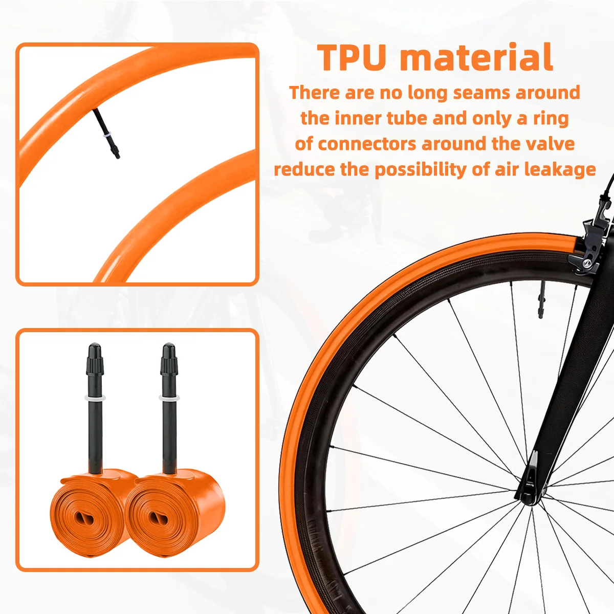 PINMOAP Road Bicycle Inner Tube Made Of Ultra Light Tpu Material 700x18-32c Puncture Resistant Scratch Resistant Wear-Resistant