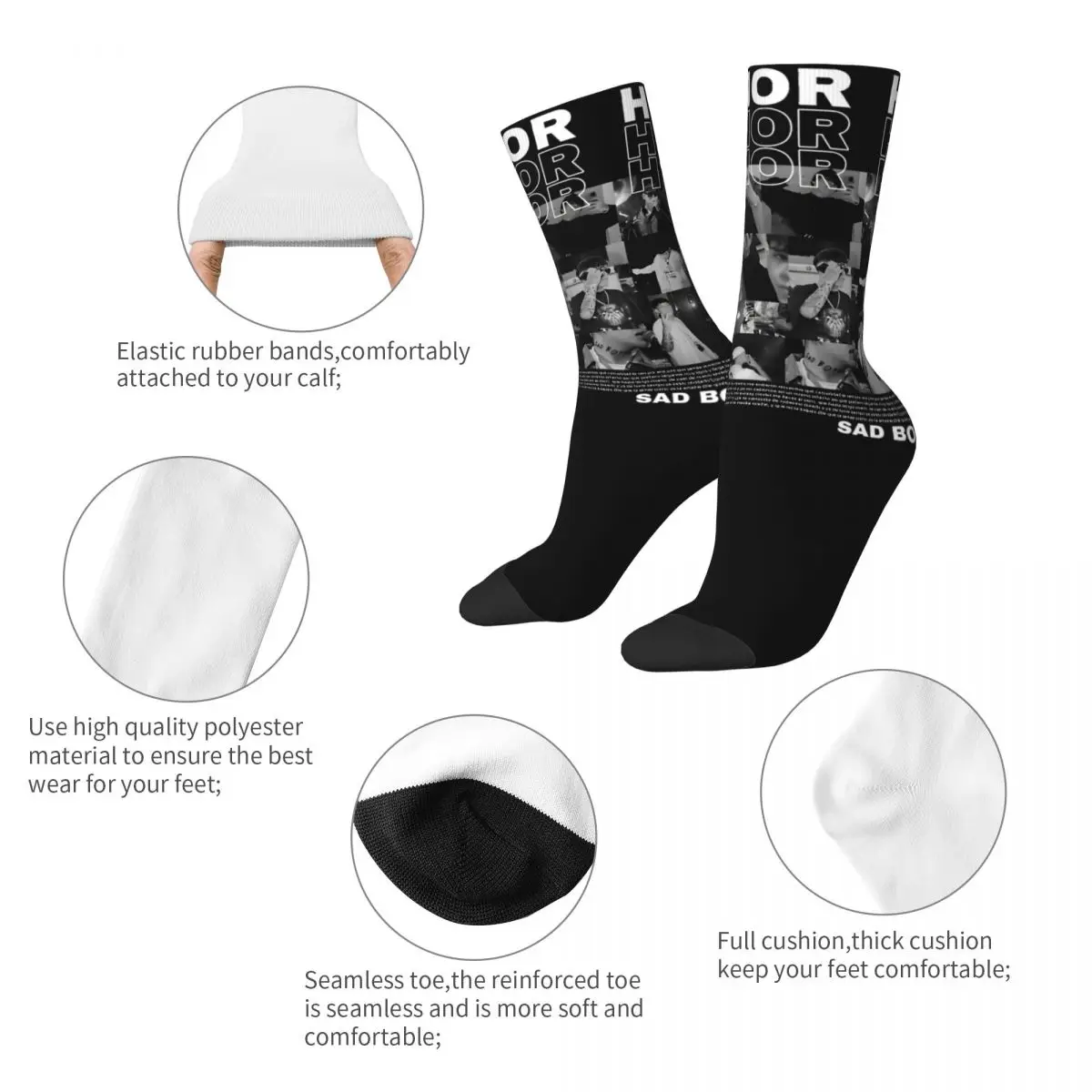 Retro Collage Junior H Singer Design Socks Product for Unisex Cozy Printing Socks