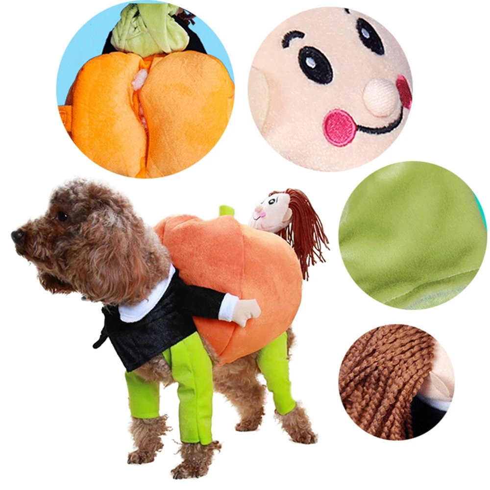 Pet Cosplay Costume Pumpkin Costume Suit Dog Cat Clothes Small Medium Dog Leotard Coat Dog Funny Halloween Christmas Clothing