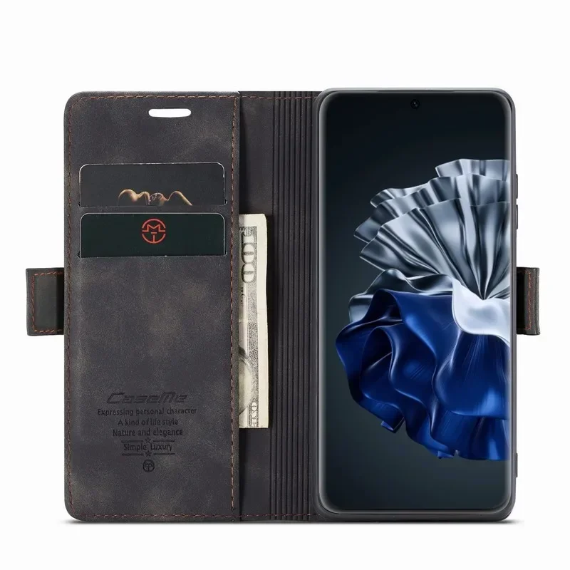 Leather Wallet Case For Huawei P60 Pro Art Luxury Magnetic Flip Matte Silicone Phone Bag On For Huawei Mate P 60 Pro plus Cover