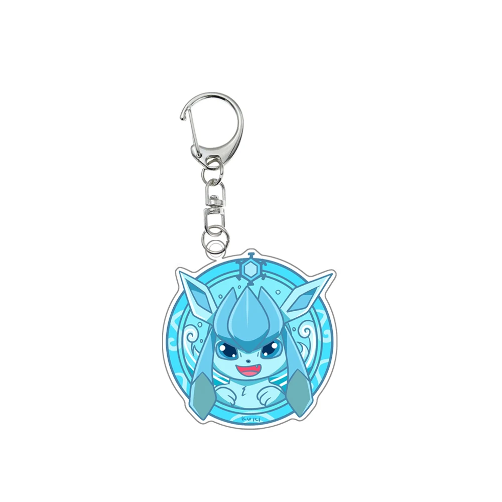 Pokemon Anime Eevee Umbreon Glaceon Leafeon Vaporeon Flareon Jolteon Cartoon Cute Keychain Acrylic Pendant Decoration Gift