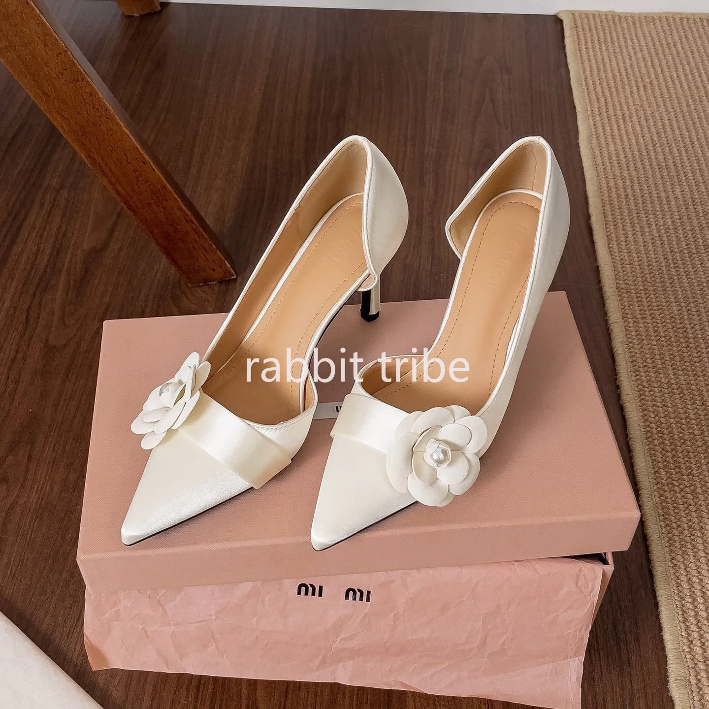 Two Piece High Heel Women's Shoes with Silk Satin Flower Decoration Women's High Heel Sandals Luxury Designer Women's Shoes - view 2