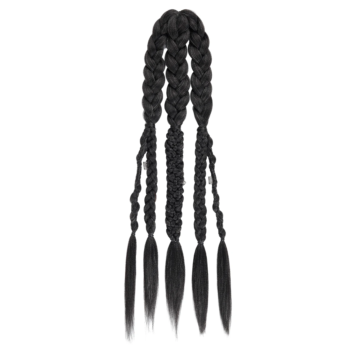 Men's Viking Mohawk Cornrow Braided Ponytail Wig