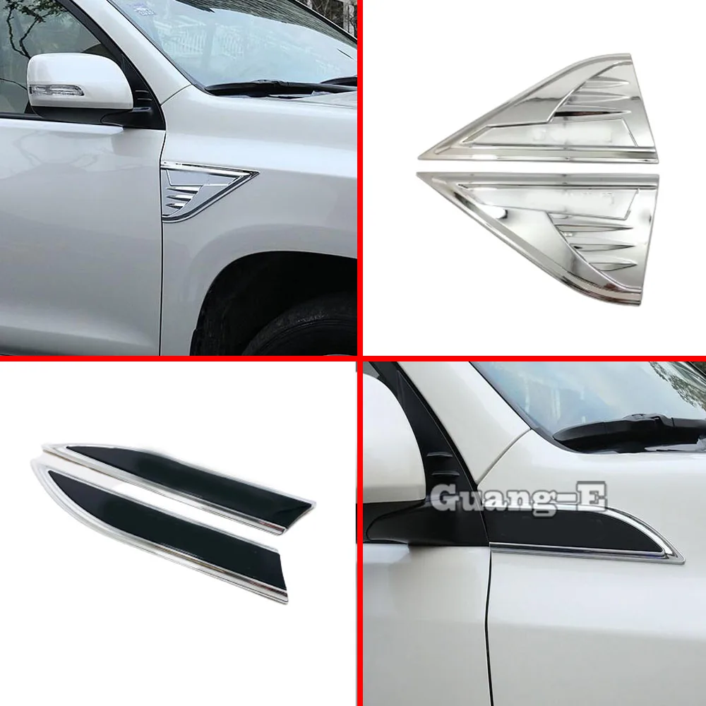 Car Side Vent Airflow Fender Cover For Toyota Prado FJ150 2010 2011 2012 2013 2014 2015 2016 2017 2018 2019 Frame Lamp Top Stick