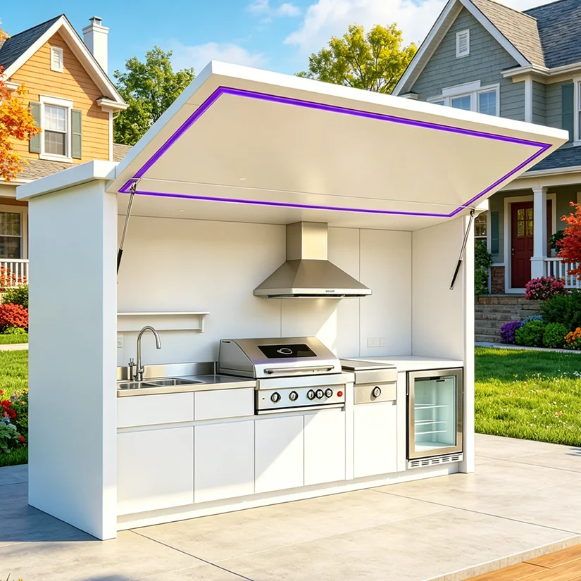 2026 Top-Selling Sleek Outdoor Kitchen System with Complete Appliances, Durable Weatherproof Custom Garden BBQ Kitchen Cabinet image 5
