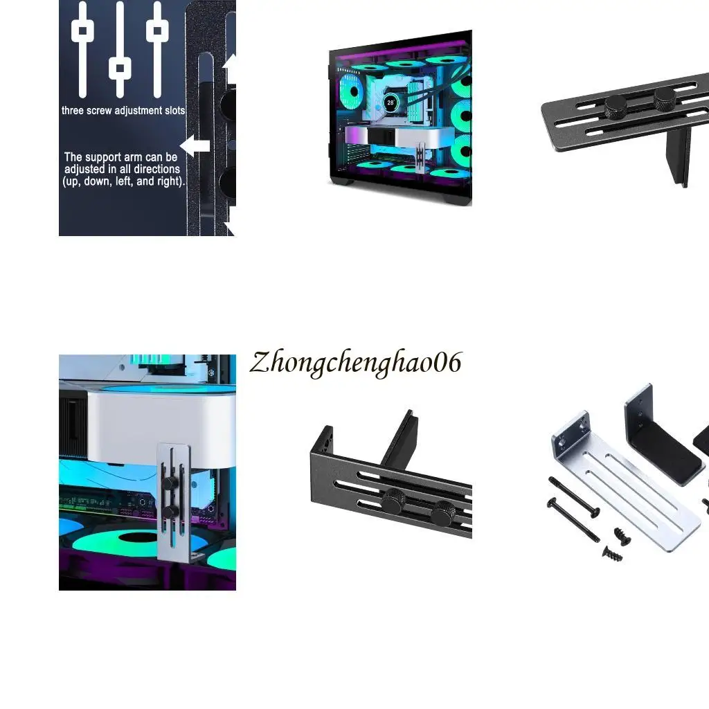 

Lightweight Aluminum GPU Bracket Holder Adjustment Height For Most PC Case 601F