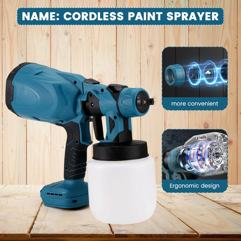 Schnurloses elektrisches Sprühgerät, tragbar, für den Haushalt, Desinfektion, einfach einstellbarer Knopf, Farbspritzgerät für 18-V-Batterie, Makita