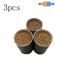 3pcs High Efficiency 35*60mm Metal Core Honeycomb Structure Euro5 Universal Motorcycle Catalytic Converter