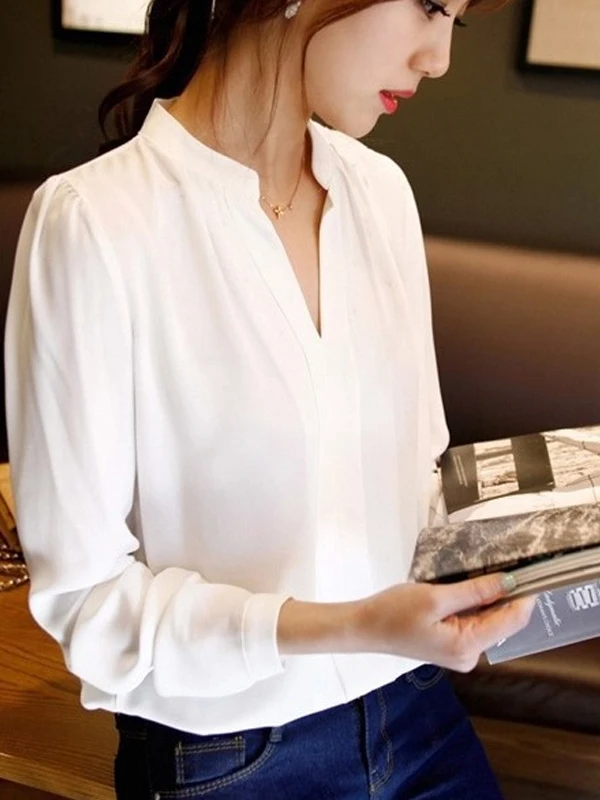 

Long Sve Chiffon irt Street Sle Slim Fit Women's Top Faionable Non-deformable Summer Thin Fabric Snowflake Design