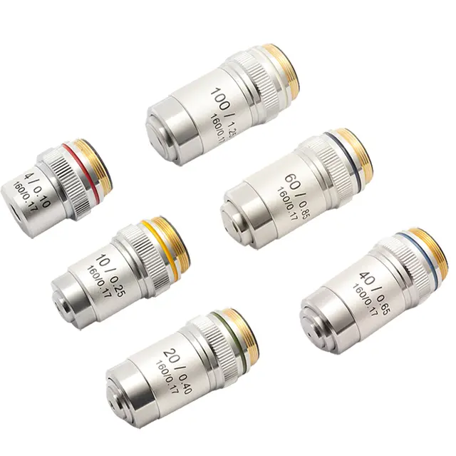 Biological Microscopes Achromatic Objective Lens 100X (oil) 4X 10X