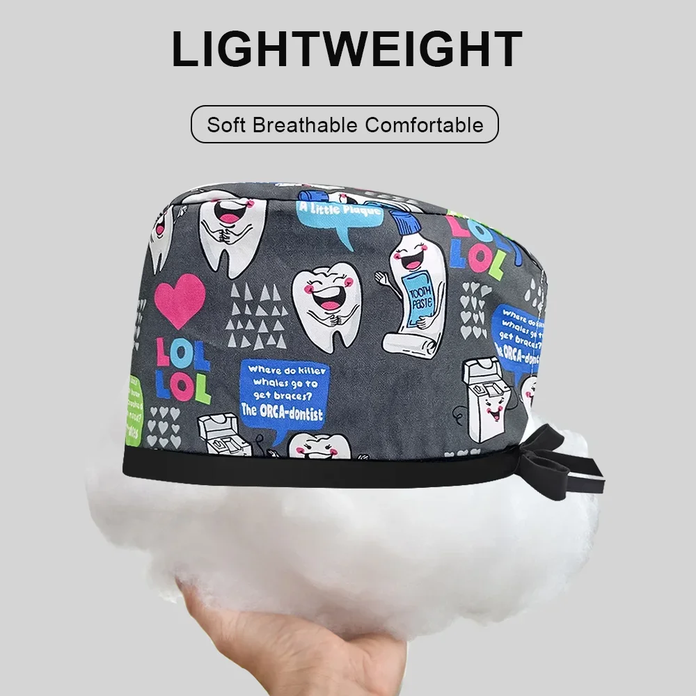 Unisex Surgical Cap New Cute and Interesting Nurse Hat Medical Operating Room Work Scrub Cap Cotton Nurse Doctor Head Cap Cover