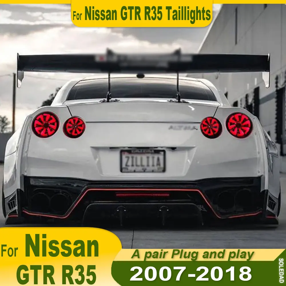 

Стайлинг автомобиля, задний фонарь для Nissan GT-R R35, задний фонарь 2007-2018 GTR, стоп-сигнал, стоп-сигнал, DRL, задний ход, автомобильные аксессуары