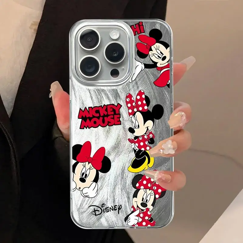 Disney Mickey Minnie Mouse Luxe Hoesje Voor Apple Iphone 15 11 13 14 Pro Max 12 15 7 8 Plus X Xs Xr Veren Garen Telefoonhoes