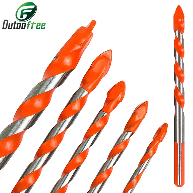 Dutoofree Tile Glass Ceramic Concrete Cement Hand Drill Alloy Perforated Set High Carbon Steel Triangle Drill Bit 3 4 5 6 8mm