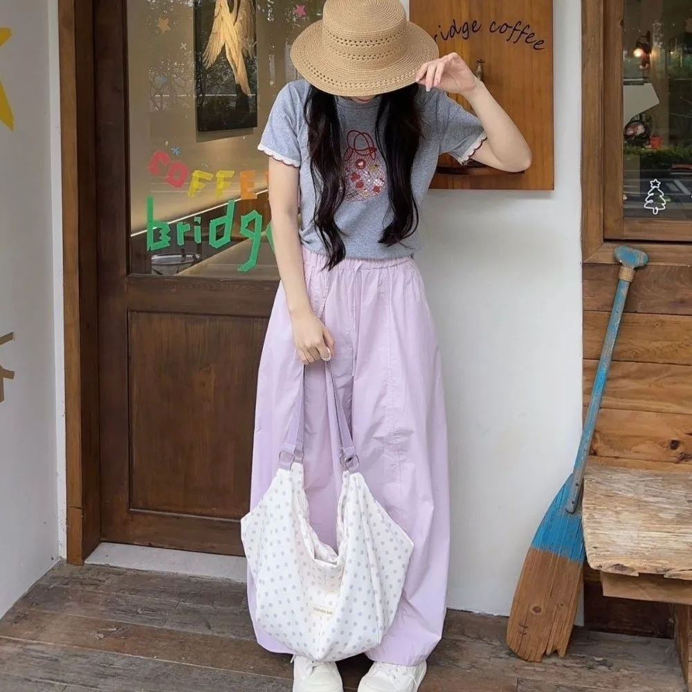 Lightweight Purple Polka Dot Tote Bag Versatile Stylish Zipper Handbag Casual Pastel Trendy Large Capacity Shoulder Bag