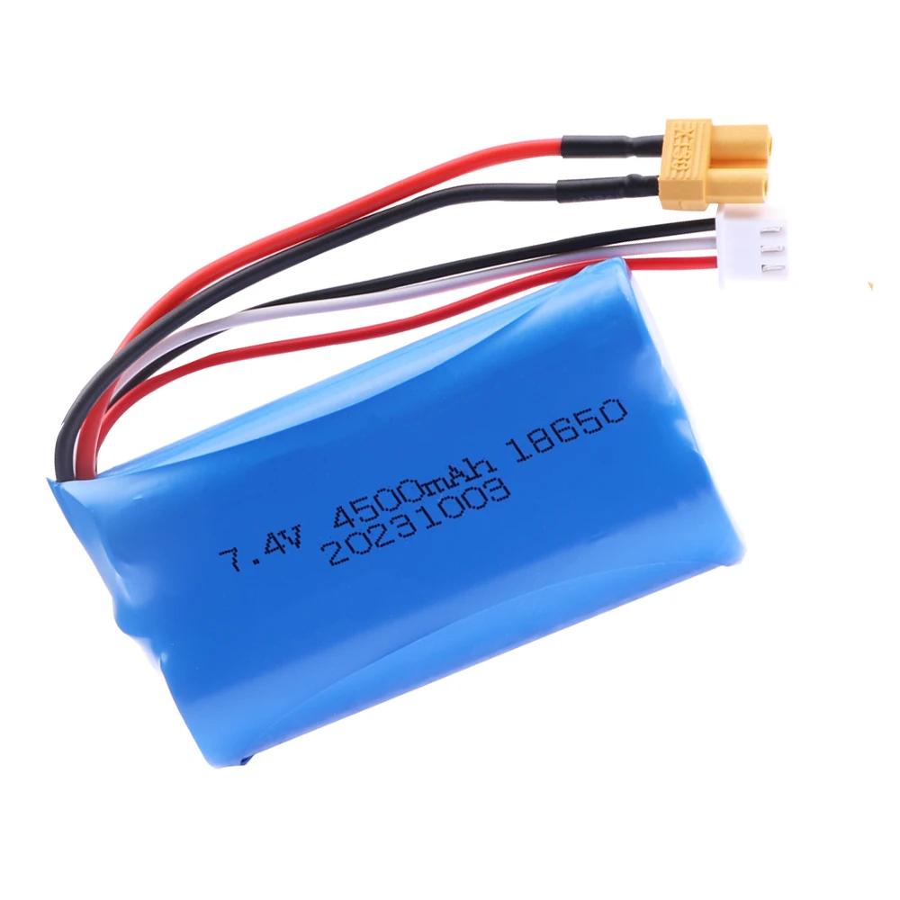 7.4 V 4500mAh bateria Lipo wtyk XT30 dla HUINA 580 1580 1583 zabawki zdalnie sterowane akcesorium 7.4 V 2S dla 1580-005 Huina 580550 583 582