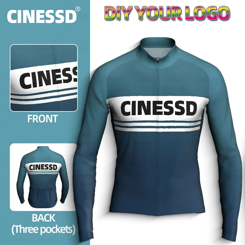 Outdoors Team top Cycling Jersey Long Sleeve LOGO Pprinton Demand Customized Men's Cycling Clothing MTB Bike Breathable Clothes