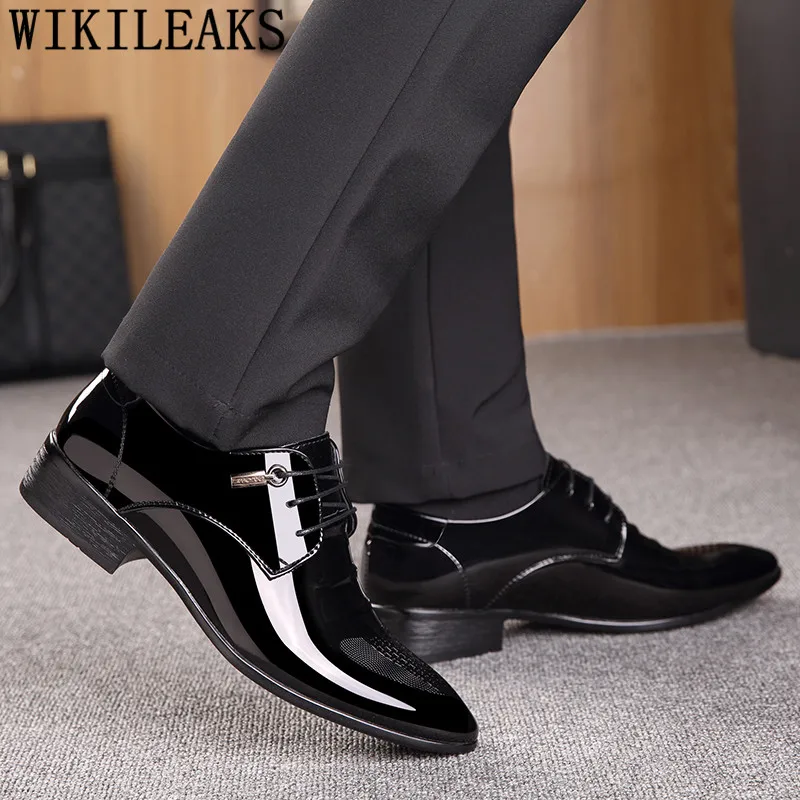 Black Designer Formal Oxford Shoes For Men Wedding Shoes Leather Italy Pointed Toe Mens Dress Shoes 2026 Sapato Oxford Masculino