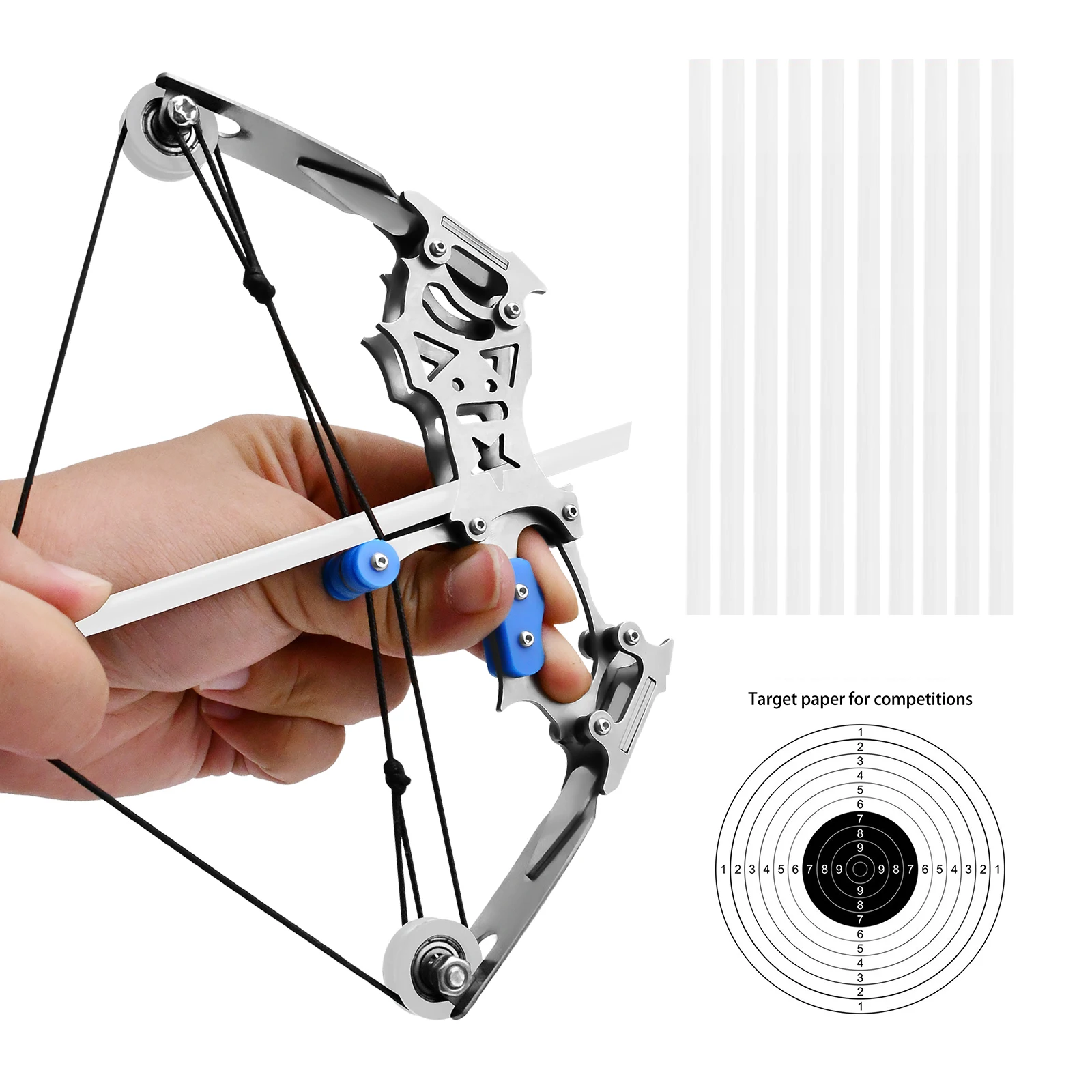 Mini juego de arco y flechas compuestos para adultos, adolescentes y principiantes, arco de tiro con arco compacto para práctica de tiro y entretenimiento