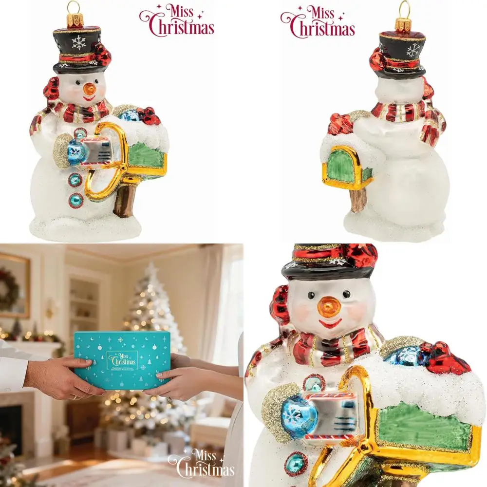 

Fancy Snowman Blown Glass Ornament - Winter Wishes from Frosty Christmas Tree Decoration 2025 Collection