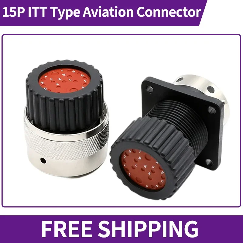 

15Pin ITT TypeAviation Special Round Waterproof Wiring Connector Terminal Automobile Plug PA66+GF 192900-0582 192900-0581 in Set