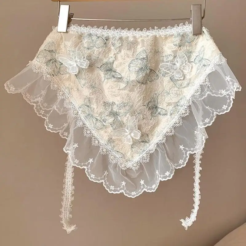 A52E Vintage Sunscreen Lady Head Scarf Spring Flower Neck Scarf Picnics Head Scarf Fashionable Women