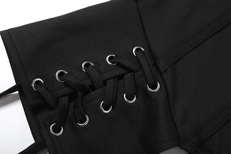 Sisterlinda Trend Damen Cross-Bandage Tanktop mit Dekoration, Neckholder, tiefem Ausschnitt, rückenfrei, unregelmäßige Form, sexy Sommer-Mode-Westen – Detail 8