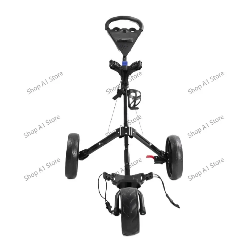 Golf cart, three-wheeled ball bag trolley, foldable storage golf cart