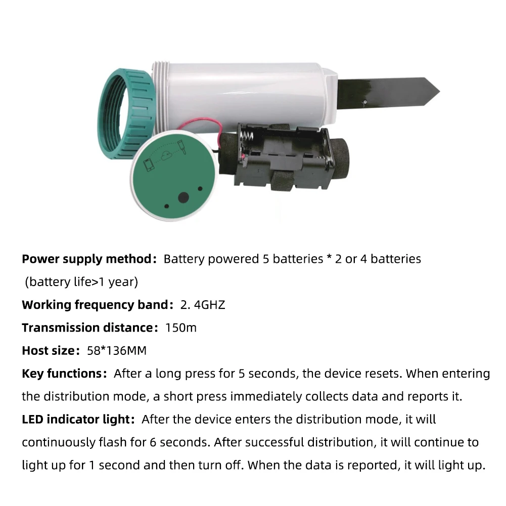Imagem -05 - Zigbee-tester Solo Inteligente Luz Solar Temp Medidor de Umidade Terra Sensor de Umidade Monitor de Controle Remoto para Jardinagem Exterior em 1