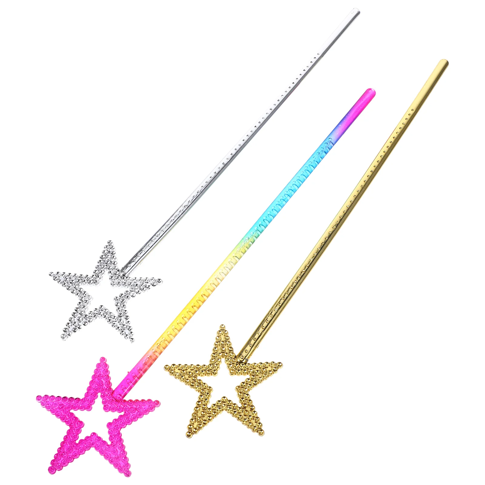 3 Pcs Angel Wand Fairy Wands for Adults Star Pentagram Sticks Birthday Party Supplies Child